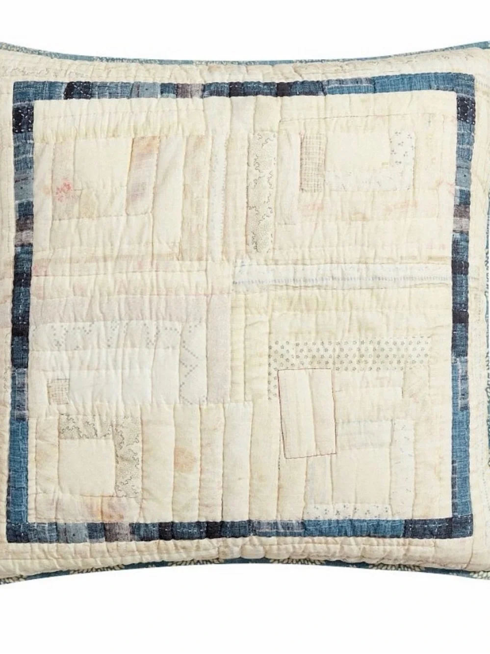 Pottery Barn Americana Flag Patchwork Reversible Quilted Sham Euro NWT Set Of 2